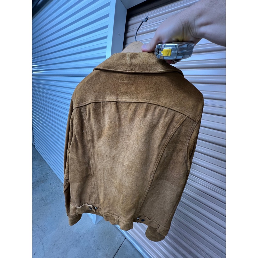 Levis Trucker Jacket Mens Tan Split-Cowhide Suede Vintage 70s Made in‎ USA - Picture 12 of 14
